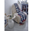 Fauteuil Yvona en tissu beige clair et bois d'hévéa