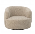 Fauteuil pivotant Bocca en bouclette beige