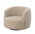 Bocca swivel armchair in beige bouclé