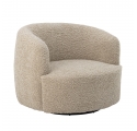 Fauteuil pivotant Bocca en bouclette beige