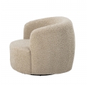 Bocca swivel armchair in beige bouclé