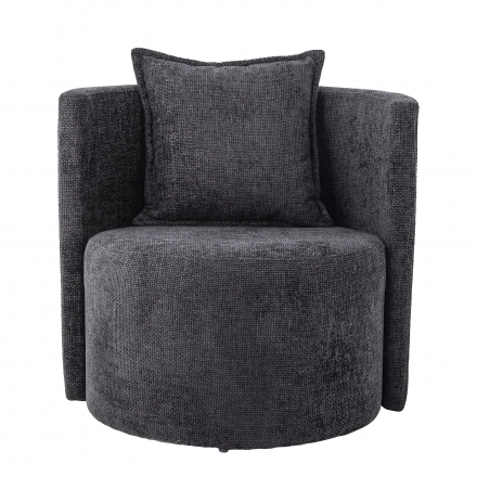 Morris armchair in grey chenille fabric