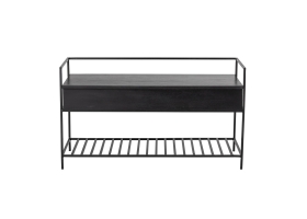 Abelone storage bench in black mango wood