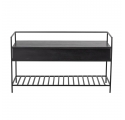 Banc coffre Abelone en bois de manguier noir