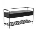 Abelone storage bench in black mango wood