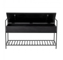 Banc coffre Abelone en bois de manguier noir