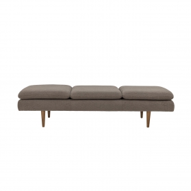 Canapé méridienne Pione marron en tissu teddy