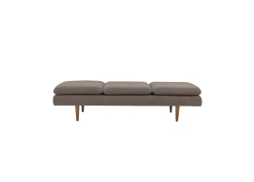 Canapé méridienne Pione marron en tissu teddy