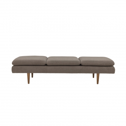 Canapé méridienne Pione marron en tissu teddy