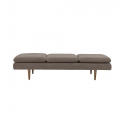 Canapé méridienne Pione marron en tissu teddy