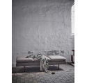 Canapé méridienne Pione marron en tissu teddy
