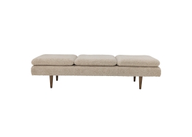 Canapé méridienne Pione beige en tissu bouclette