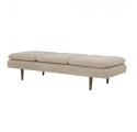 Canapé méridienne Pione beige en tissu bouclette