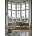 Canapé méridienne Pione beige en tissu bouclette