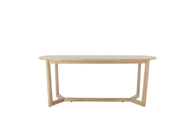Table de salle à manger Serrone en bois d'hévéa naturel 200 cm
