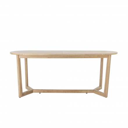 Table de salle à manger Serrone en bois d'hévéa naturel 200 cm