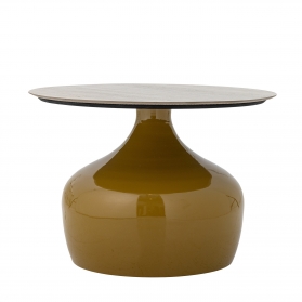 Table basse ronde Lecco jaune en métal Ø60 cm