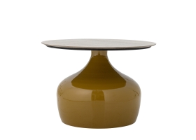 Table basse ronde Lecco jaune en métal Ø60 cm