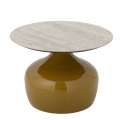 Lecco yellow round metal coffee table Ø60 cm
