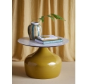 Table basse ronde Lecco jaune en métal Ø60 cm