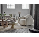 Table basse ronde Ricko beige en métal Ø60 cm