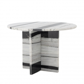 Rosito round white and black marble coffee table Ø61 cm