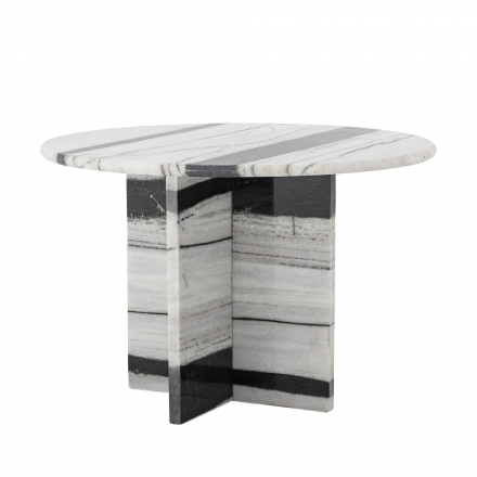 Table basse ronde Rosito en marbre blanc et noir Ø61 cm