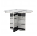 Table basse ronde Rosito en marbre blanc et noir Ø61 cm