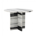 Table basse ronde Rosito en marbre blanc et noir Ø61 cm
