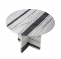 Rosito round white and black marble coffee table Ø61 cm