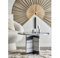 Table basse ronde Rosito en marbre blanc et noir Ø61 cm