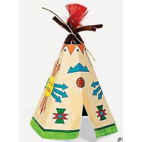 Activités Far West - Set de 4 tipis d'indien à fabriquer