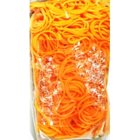 Rainbow Loom ~Recharge 600 élastiques ORANGE FLUO avec 24 fermoirs~