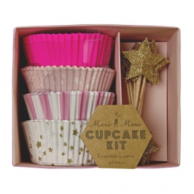 Cupcakes ~Kit pour cupcakes avec Moules et Toppers - Rose & or~
