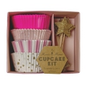 Cupcakes ~Kit pour cupcakes moules et toppers - Rose~
