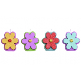 Candles ~Pack of 4 candles with flowers~