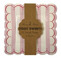 Toot Sweet Aqua Stripe ~Pack of 8 plates~