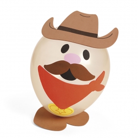 Activités Far West - Création de 4 Cowboys avec ballon, chapeau et moustache