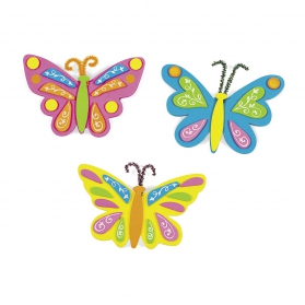 Activités Conte de fée - Set de 4 magnets Papillons en mousse à fabriquer
