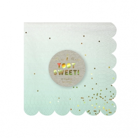 Serviettes  ~Set de 16 serviettes coloris assortis et paillettes or~