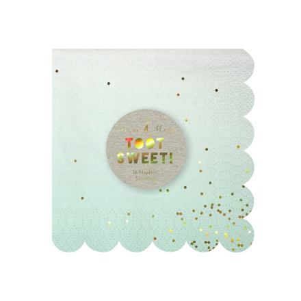 Serviettes  ~Set de 16 serviettes coloris assortis et paillettes or~