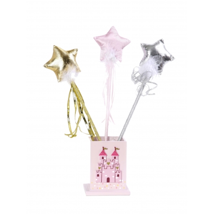 Conte de fée ~Baguette magique avec étoile en satin argent, or ou rose~