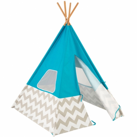 Jouets ~Tente Tipi indien bleu à chevrons gris et blanc - Kidkraft﻿~