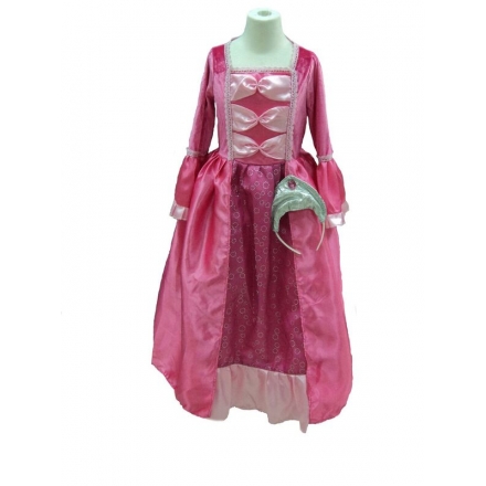 Robe de Princesse fuchsia avec son diadème