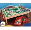 Jouets en bois ~Circuit de train sur table en bois avec Aéroport - KIDKRAFT﻿~