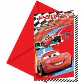 Cars ~Set de 6 cartes d'invitation~