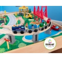 Jouets en bois ~Circuit de train sur table en bois avec Aéroport - KIDKRAFT﻿~