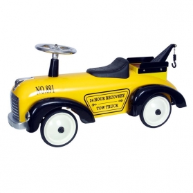 Voiture porteur Dépanneuse en métal jaune