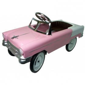 Voiture à pédales américaine rose en métal
