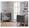Lit bébé Nature Gris - 70 x 140 cm
